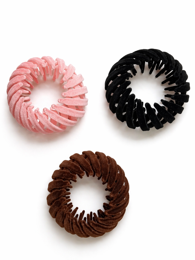 Bird Nest Magic Hair Clip | Pink Brown Black | Bun Maker Hair Ties Scrunchies for Thick & Thin Hair | Hair Accessories for Women | Ponytail Holder | Pack of 3